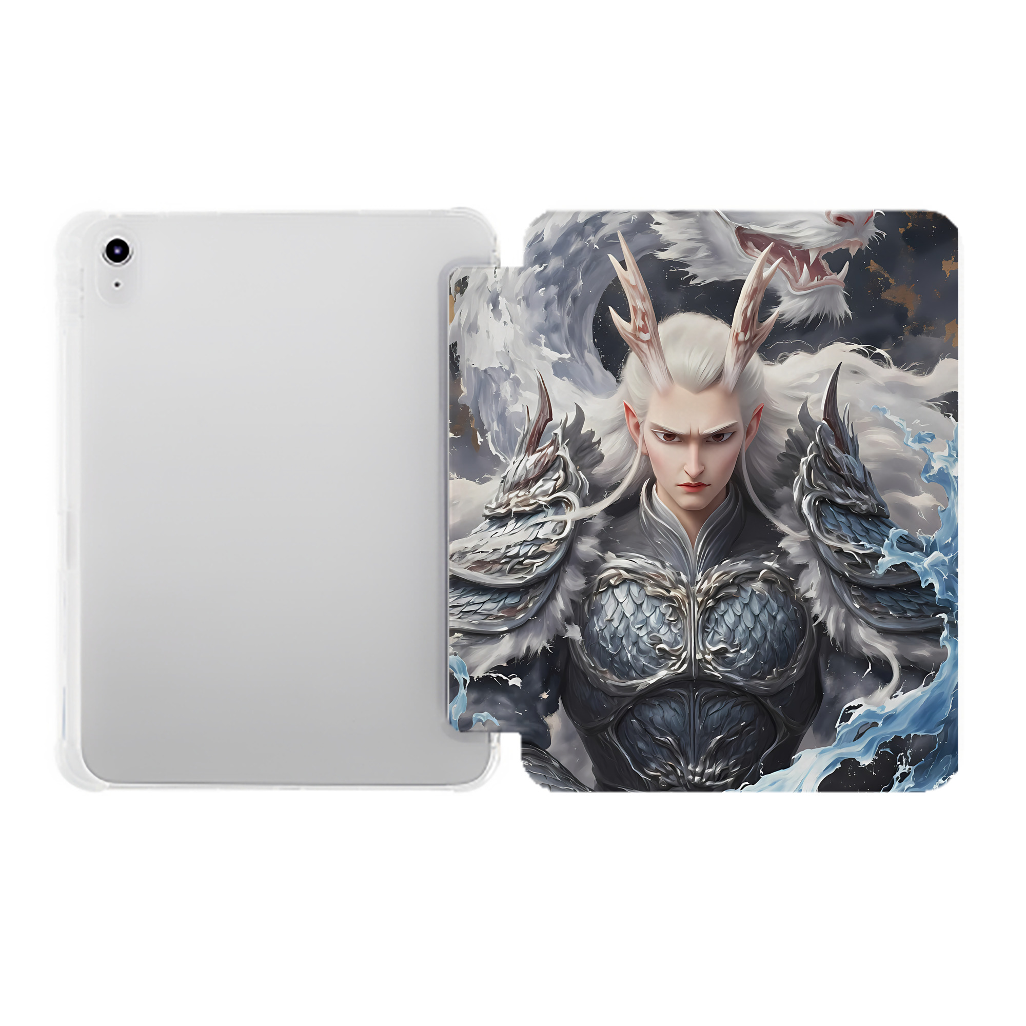 （画像用） Ne Zha 2 ナタ 魔童の大暴れ IPad ケース ペン収納付き 三つ折りスタンド PUレザー×シリコン 対応機種9.5/10.5/10.9インチ